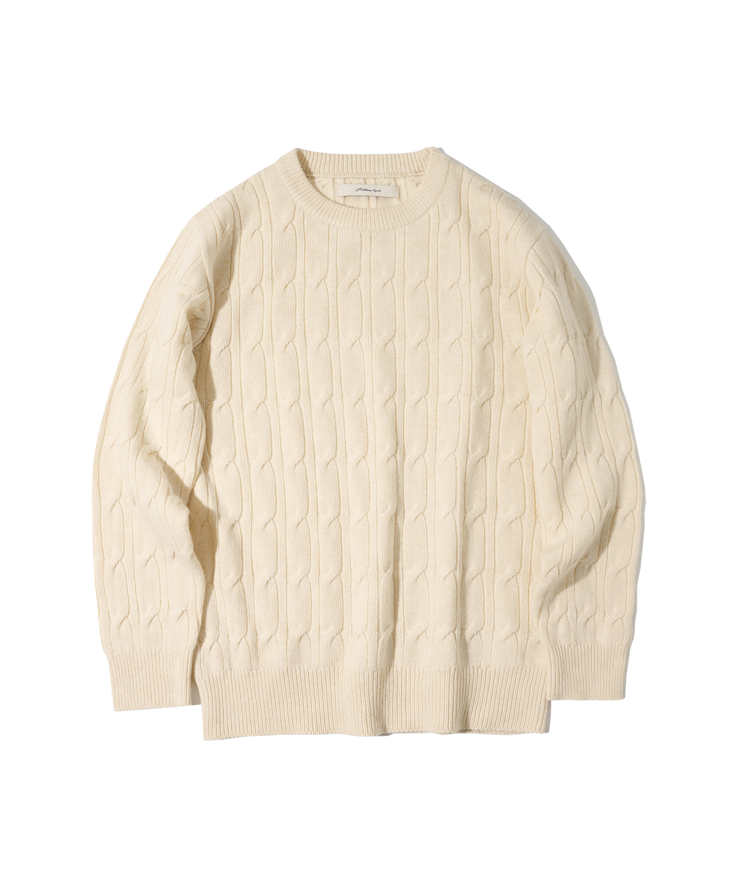 T20008 Loose cable knit_Light beige