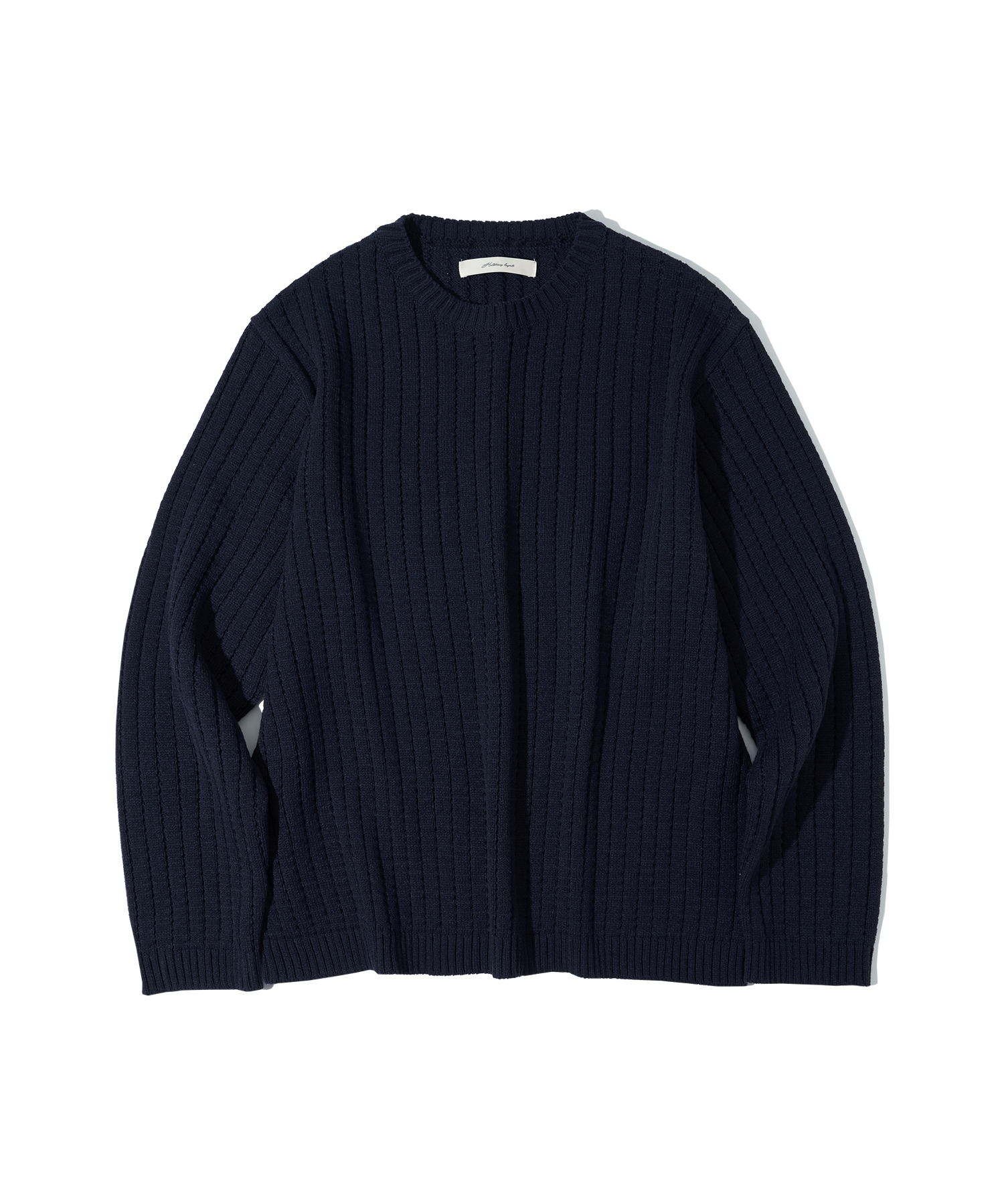 T20010 Hole round knit_Navy