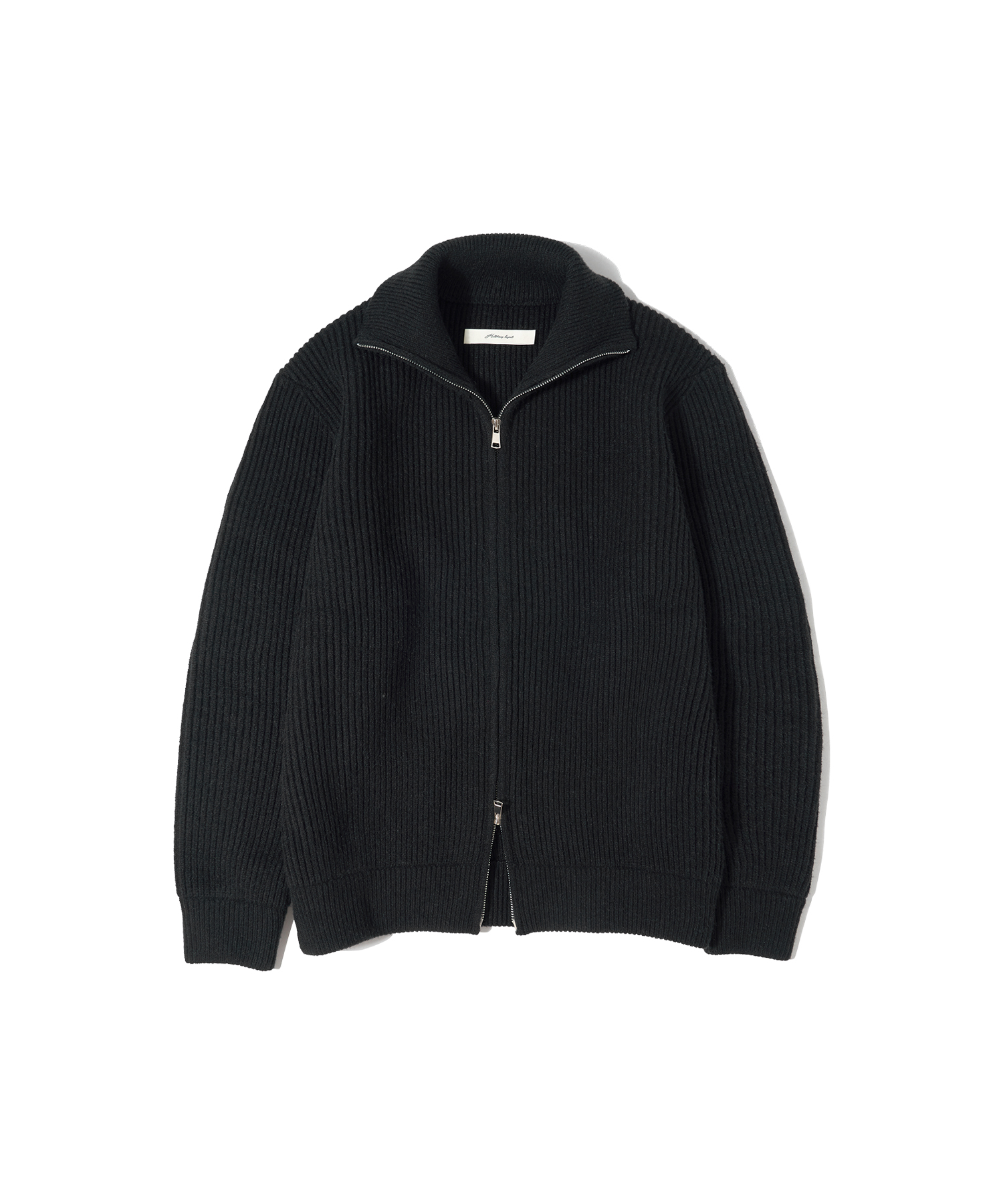 O4010 Soft zip-up knit_Black